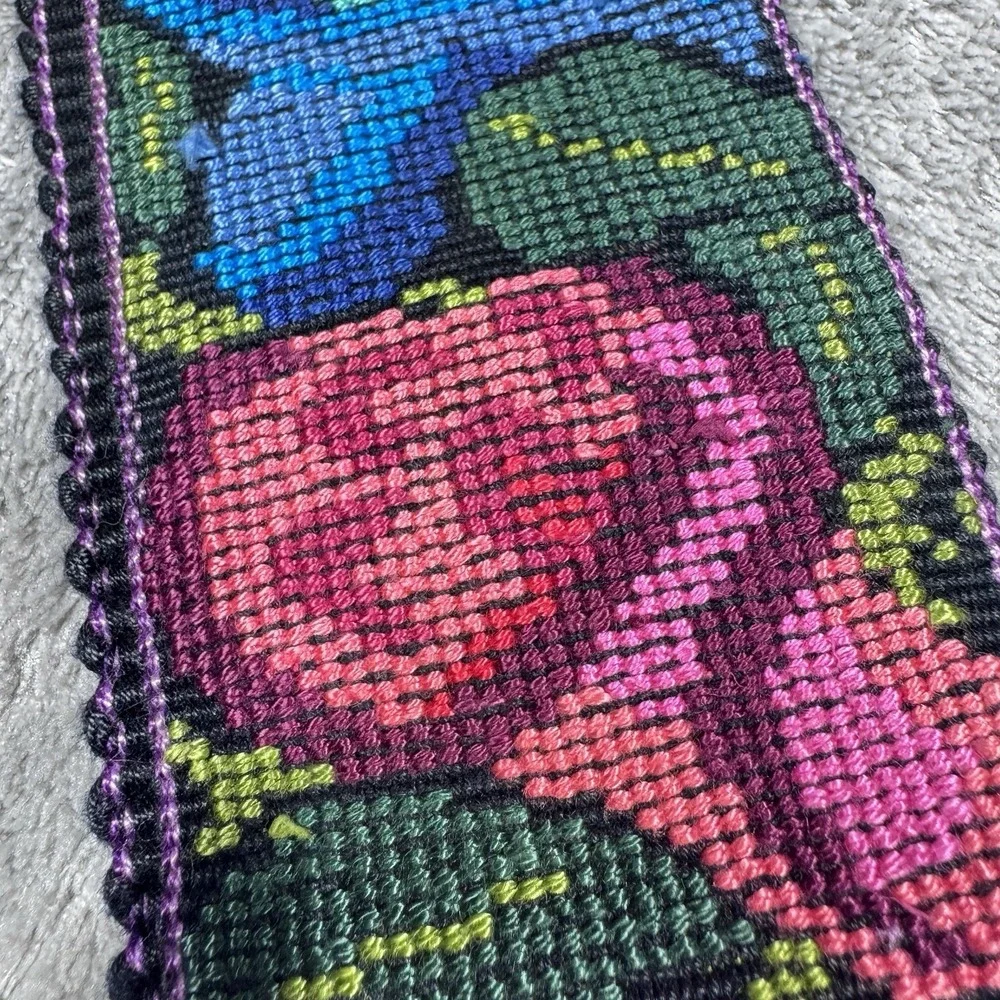 Handmade Guatemalan Floral Embroidered Woven Sash Belt Boho Textile Tie